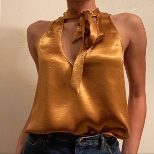 silky gold tank top